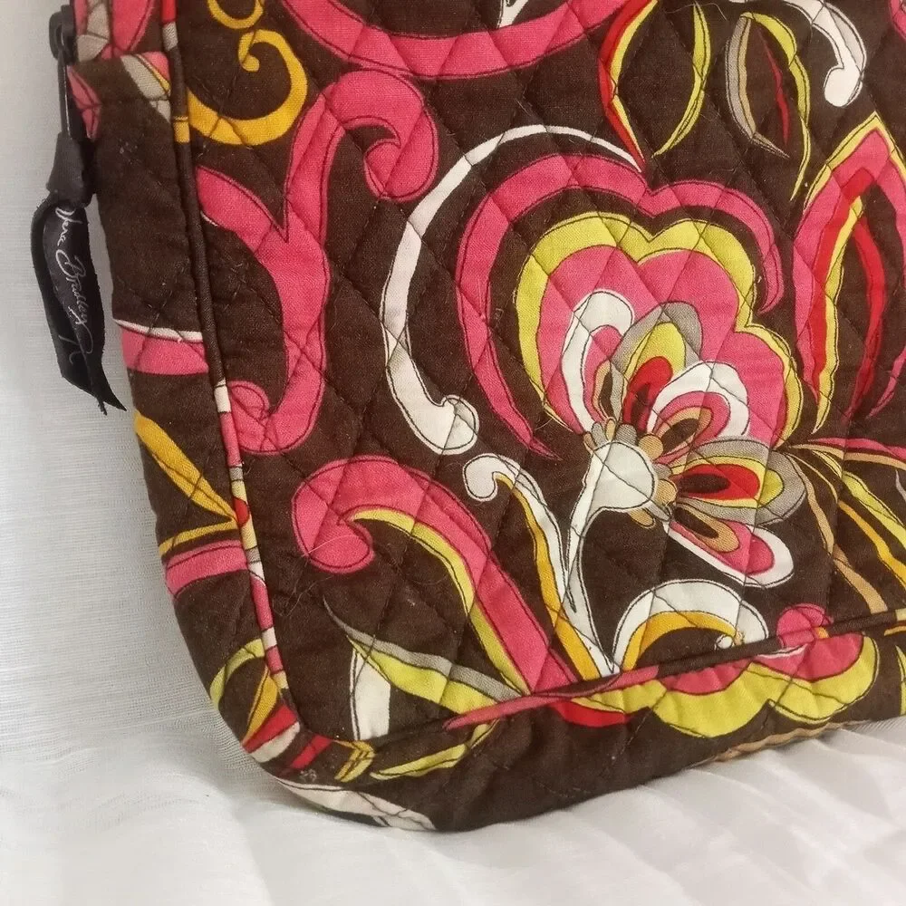 Vera Bradley Paisley Laptop Case Briefcase Pockets Zip Quilted Electronics Bag